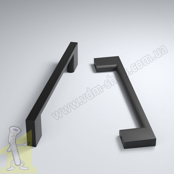 Ручка меблева Ф.412.089  L-128 мм Матова Чорна. Фото 2