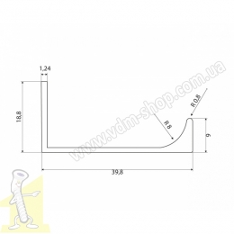 Ручка профiльна  UA 06R/1180 G6  Алюміній. Фото 2