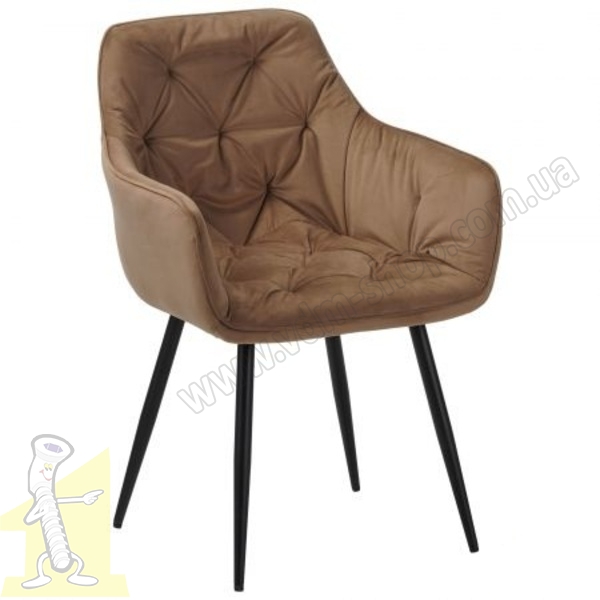 Крісло Liana чорний / вельвет кавовий