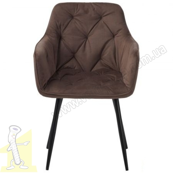 Крісло Liana чорний / вельвет коричневий. Фото 2