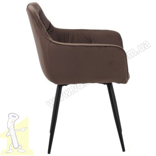 Крісло Liana чорний / вельвет коричневий. Фото 3