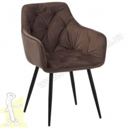 Крісло Liana чорний / вельвет коричневий