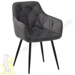 Крісло Liana чорний / вельвет темно-сірий