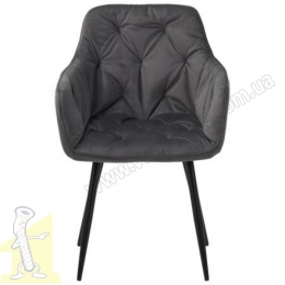 Крісло Liana чорний / вельвет темно-сірий. Фото 2