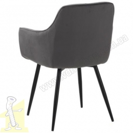 Крісло Liana чорний / вельвет темно-сірий. Фото 5