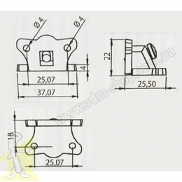 Стяжка кутова Llka швидкого монтажу 22*25,5 мм Прозора. Фото 2