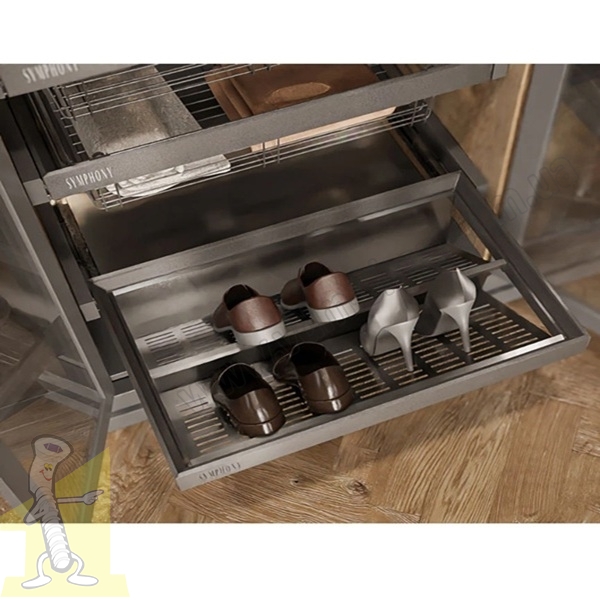 Корзина для взуття повний висув з плавним дотягом WB-672-800 P35 антрацит. Фото 2