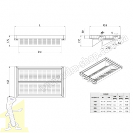 Корзина для взуття повний висув з плавним дотягом WB-672-800 P35 антрацит. Фото 3
