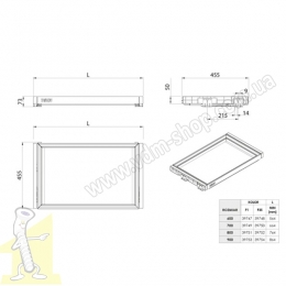 Шухляда-полка повний висув плавний дотяг WB-673-600 P1 біла. Фото 2