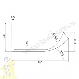 Ручка профiльна  UA 02/1180 WM  Біла Матова. Фото 2