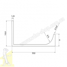 Ручка профiльна  UA 06R/1180 WM  Біла Матова. Фото 2