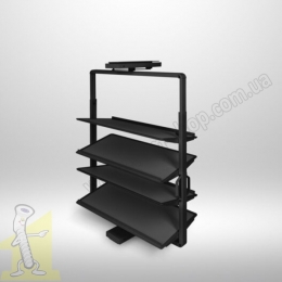 Полиця поворотна на взуття GTV ELITE з дотягом 4 полиці, чорна WG-OBR4-20