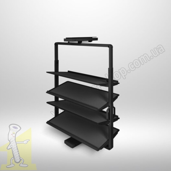 Полиця поворотна на взуття GTV ELITE з дотягом 4 полиці, чорна WG-OBR4-20