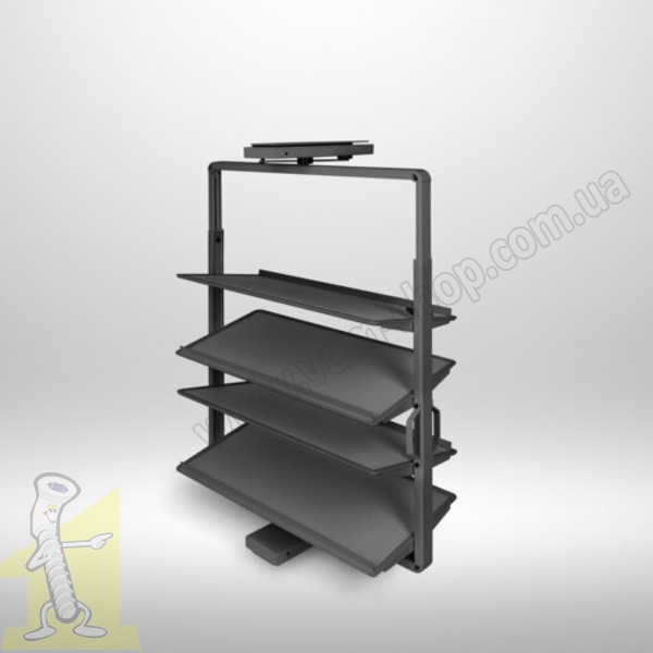 Полиця поворотна на взуття GTV ELITE з дотягом 4 полиці, антрацит WG-OBR4-60