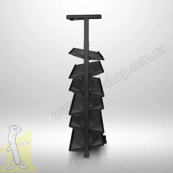 Полиця поворотна на взуття GTV ELITE з дотягом 6 полиць, Чорна WG-OBR6-20. Фото 3