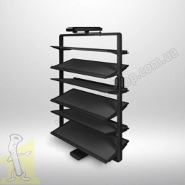 Полиця поворотна на взуття GTV ELITE з дотягом 6 полиць, Чорна WG-OBR6-20. Фото 2