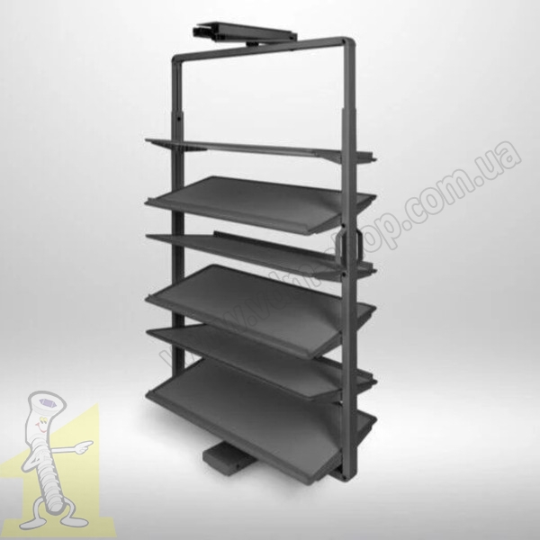 Полиця поворотна на взуття GTV ELITE з дотягом 6 полиць, антрацит WG-OBR-60