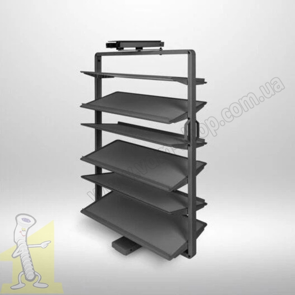 Полиця поворотна на взуття GTV ELITE з дотягом 6 полиць, антрацит WG-OBR-60. Фото 2