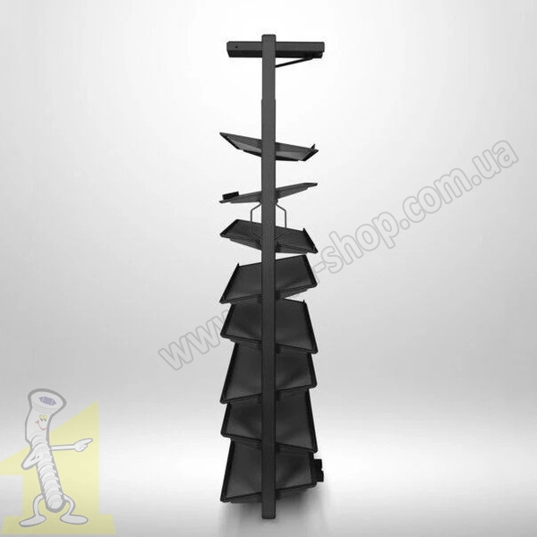 Полиця поворотна на взуття GTV ELITE з дотягом 8 полиць, чорна WG-OBR8-20. Фото 2