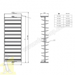 Полиця поворотна на взуття GTV ELITE з дотягом 8 полиць, чорна WG-OBR8-20. Фото 4