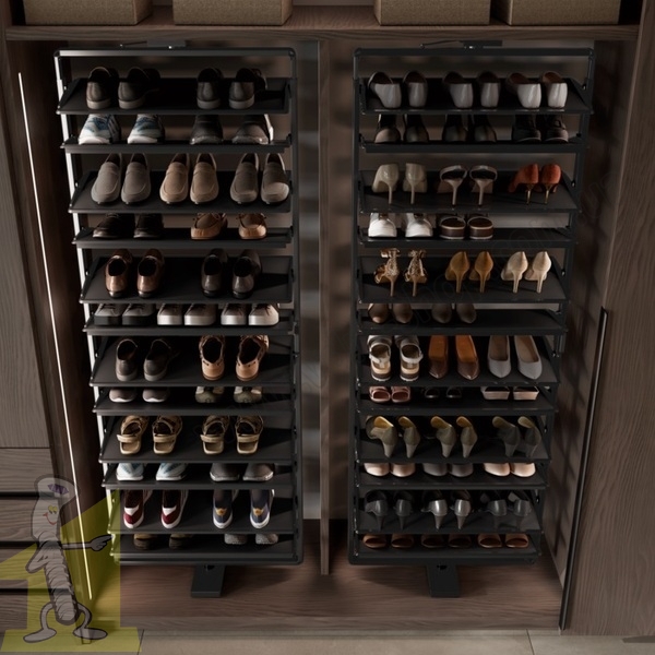 Полиця поворотна на взуття GTV ELITE з дотягом 8 полиць, антрацит WG-OBR8-60. Фото 5