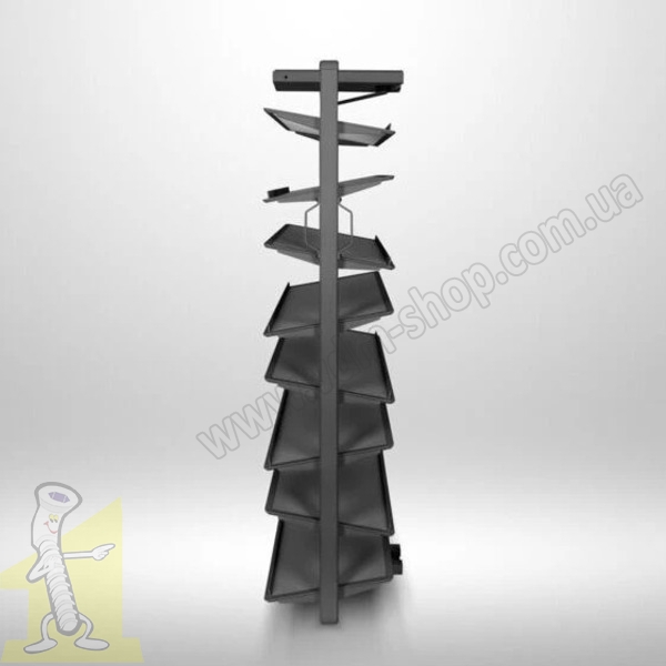 Полиця поворотна на взуття GTV ELITE з дотягом 8 полиць, антрацит WG-OBR8-60. Фото 3