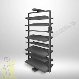 Полиця поворотна на взуття GTV ELITE з дотягом 8 полиць, антрацит WG-OBR8-60