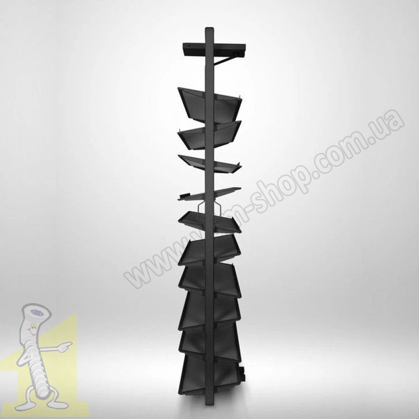 Полиця поворотна на взуття GTV ELITE з дотягом 10 полиць, чорна WG-OBR10-20. Фото 3