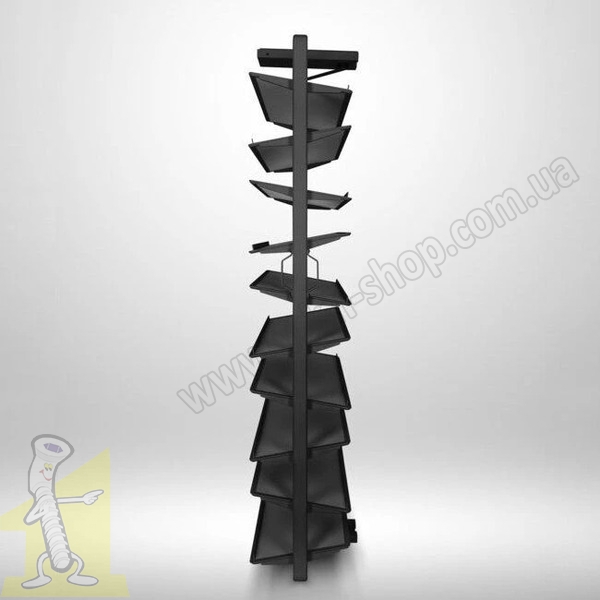 Полиця поворотна на взуття GTV ELITE з дотягом 10 полиць, чорна WG-OBR10-20. Фото 4