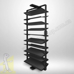 Полиця поворотна на взуття GTV ELITE з дотягом 10 полиць, чорна WG-OBR10-20. Фото 2