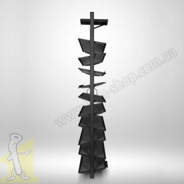 Полиця поворотна на взуття GTV ELITE з дотягом 10 полиць, чорна WG-OBR10-20. Фото 3