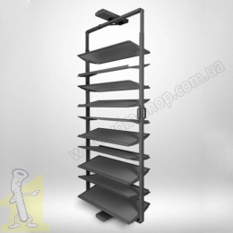 Полиця поворотна на взуття GTV ELITE з дотягом 10 полиць, антрацит WG-OBR10-60