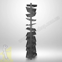 Полиця поворотна на взуття GTV ELITE з дотягом 10 полиць, антрацит WG-OBR10-60. Фото 4