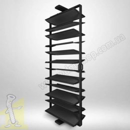 Полиця поворотна на взуття GTV ELITE з дотягом 12 полиць, чорна WG-OBR12-20. Фото 2