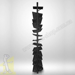 Полиця поворотна на взуття GTV ELITE з дотягом 12 полиць, чорна WG-OBR12-20. Фото 3