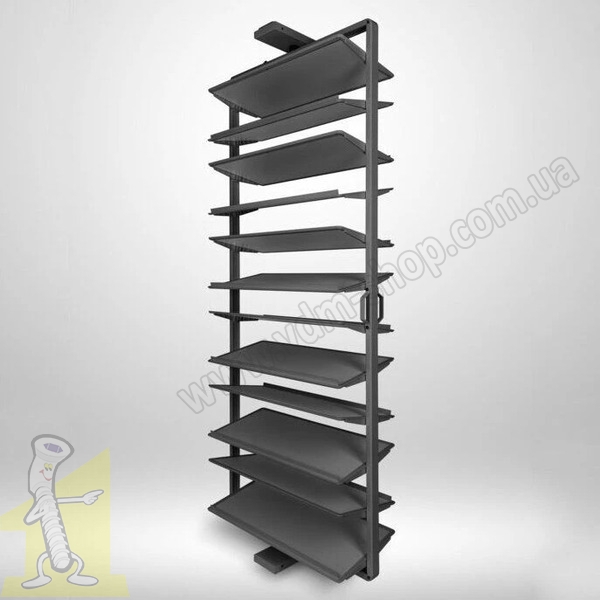 Полиця поворотна на взуття GTV ELITE з дотягом 12 полиць, антрацит WG-OBR12-60. Фото 2