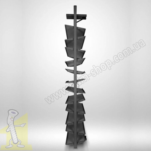 Полиця поворотна на взуття GTV ELITE з дотягом 12 полиць, антрацит WG-OBR12-60. Фото 3