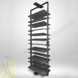 Полиця поворотна на взуття GTV ELITE з дотягом 12 полиць, антрацит WG-OBR12-60