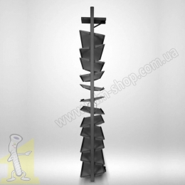 Полиця поворотна на взуття GTV ELITE з дотягом 12 полиць, антрацит WG-OBR12-60. Фото 3