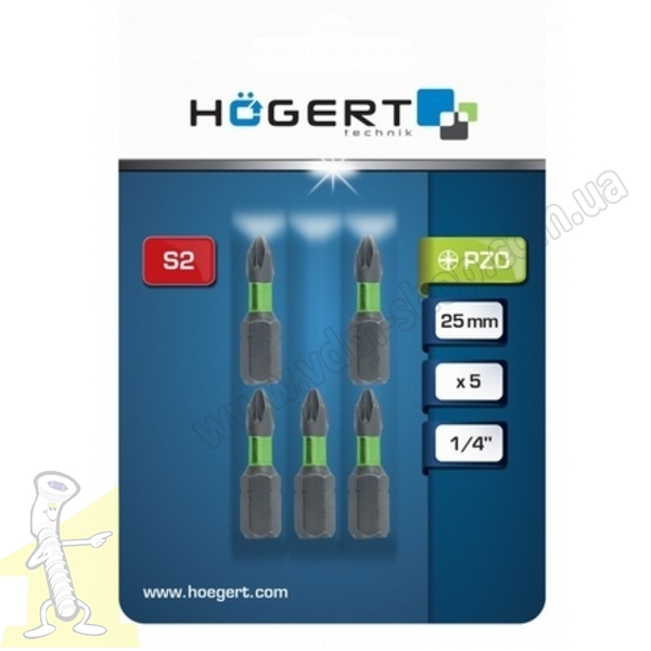 Біта PZ0 25мм,1шт,нітрид титиану,HT1S125 HOGERT. Фото 2