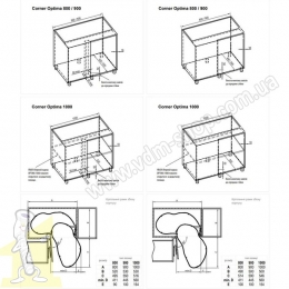 Карго 900/500 ліве Rejs ERGO Corner Optima хром/біле WE36.0003.43.374. Фото 2