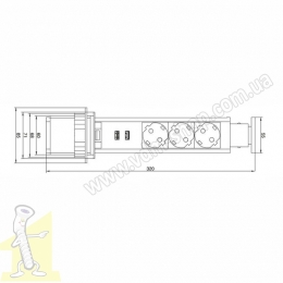 Розетка в стільницю Rejs ELEKTRIMA TUBUS Ø 60мм чорна на 3 гнізда + USB A+C PD 20W + кабель TR19.0038.08.061. Фото 2
