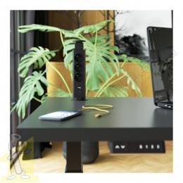 Розетка в стільницю Rejs ELEKTRIMA TUBUS Ø 60мм чорна на 3 гнізда + USB A+C PD 20W + кабель TR19.0038.08.061. Фото 3