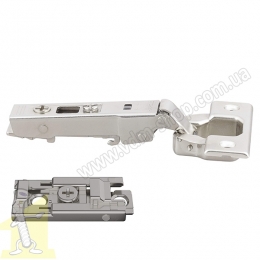 Петля METALLA SM 540 110° сталь нікельована накладна з демпфером 45/9.5+планка пряма під шуруп 311.05.000+311.70.750 Hafele