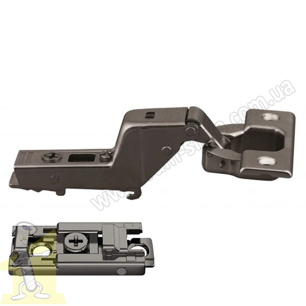Петля METALLA SM 540 110° сталь чорна внутрішня з демпфером 45/9.5 під+планка пряма шуруп 311.05.005+311.70.730 Hafele