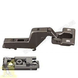 Петля METALLA SM 540 110° сталь чорна внутрішня з демпфером 45/9.5 під+планка пряма шуруп 311.05.005+311.70.730 Hafele