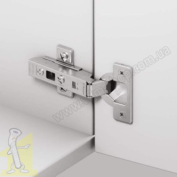 Петля METALLA SM 540 110° сталь нікельована внутрішня без пружини 45/9.5+планка під шуруп. Фото 2