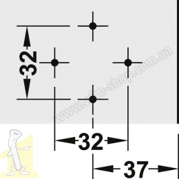 Петля METALLA SM 540 110° сталь нікельована внутрішня без пружини 45/9.5+планка під шуруп. Фото 4