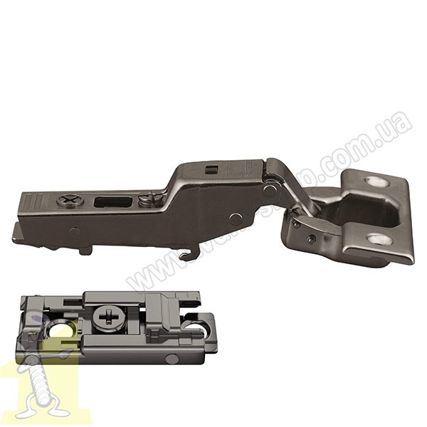 Петля METALLA SM 540 110° сталь чорна півнакладна з демпфером 45/9.5 підшуруп 311.05.004+311.70.730 Hafele