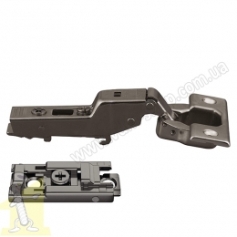 Петля METALLA SM 540 110° сталь чорна півнакладна з демпфером 45/9.5 підшуруп 311.05.004+311.70.730 Hafele